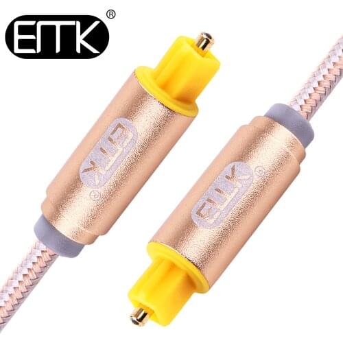 EMK Digital Optical Audio Cable Toslink Cable SPDIF Braided Jacket Optic Fiber Cable 1m 2m 3m 5m 10m 15m DVD Xbox Amplifier TV