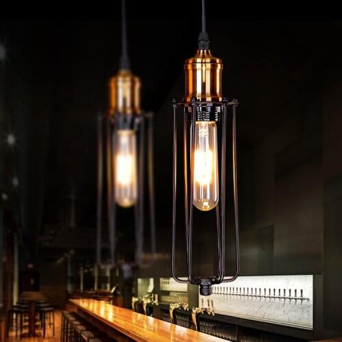 European Talent&Art design black iron pendant lights Continental retro E27 LED hang lamps for dining room&porch&stairs CYDD007