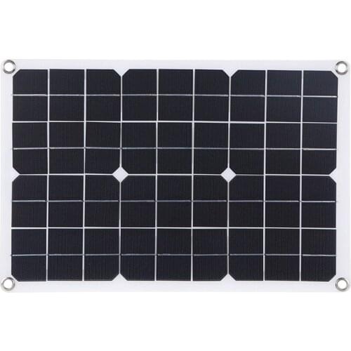 23W 18V /5V Flexible Solar Panel for 12V Car Battery Dual USB+DC5521 Output Solar Charger for Outdoor Retail