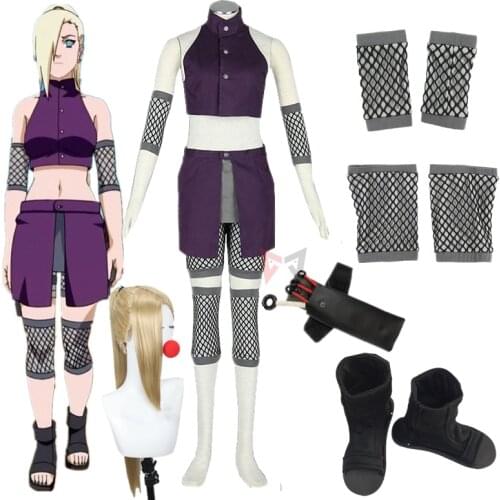 Athemis Shippuden Ino Yamanaka Cosplay Costume Boots Prop Kids Women Plus Size Custom Made Size ForHalloween Party Christmas