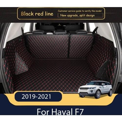 Custom Leather Car Trunk Mats For Haval F7 2019-2021 Rear Trunk Floor Mat Tray Carpet Mud