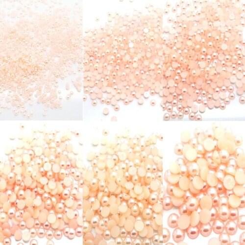 LF 300-10000Pcs Haft Round Pearl Cabochon Decoration Craft Flatback Embellishments For Scrapbooking Diy Accessories