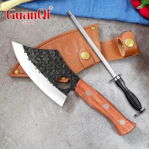 Handmade Boning Kitchen Knife Stainless Steel Fishing Filleting Knife Outdoor Cooking Butcher Cleaver Knife Hunting Knife Cutter