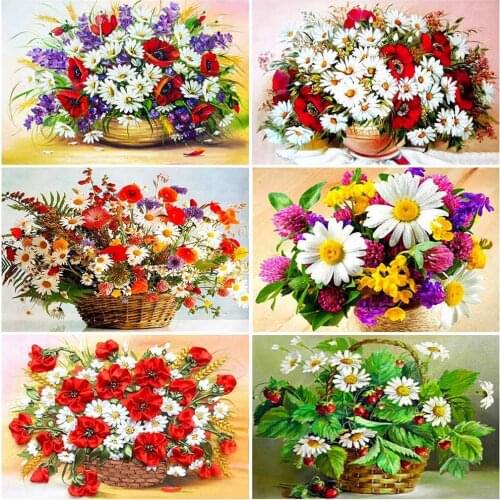 MomoArt Diamond Painting Daisy Mosaic Art 5D DIY Full Square Diamond Embroidery Flower Cross Stitch Kits Wall Decoration