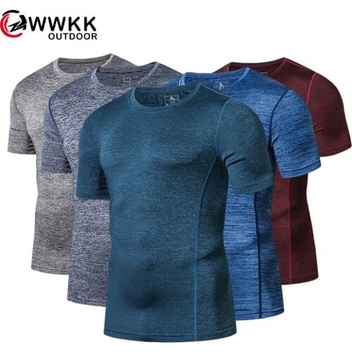 Men Fashion T Shirt Breathable Quick Dry Tops Climbing Hiking Shirt/Tees Male Sport 5XL Plus Size Hot Fitness Compression Shirts