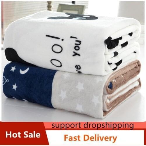 Color Random 100*150/70*100 Soft Warm Coral Fleece Blanket Winter Sheet Bedspread Sofa Plaid Mechanical Wash Flannel плед