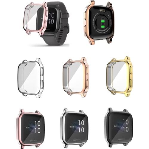 TPU Soft LCD Screen Glass Protector Case Smartwatch Shell Edge Frame For Garmin Venu SQ Watch Protective Bumper Cover Protection