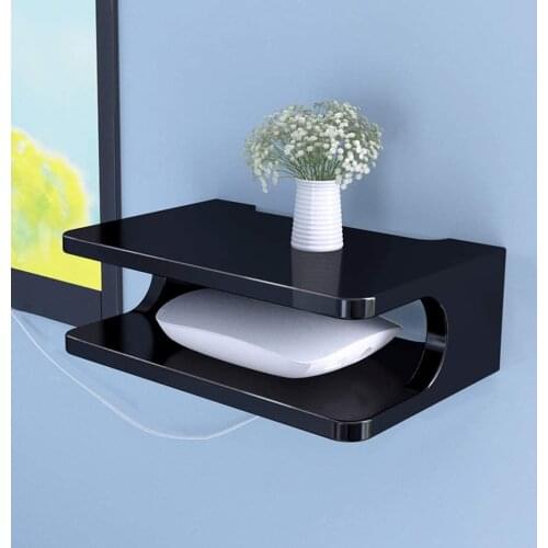 Wall Mount Storage TV Box Router Shelf Set-Top Box Bracket Holder Mini PC DVD Player Stand Rack Floating Wall Shelf for Tv