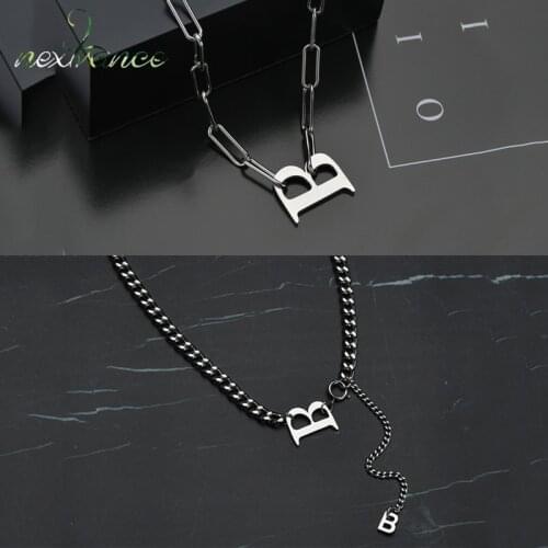 Nextvance Minimalism Letter B Pendant Necklace Stainless Steel Charm Necklace For Woman Man Birthday Jewelry Gift Dropshipping
