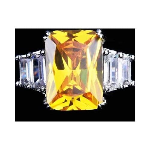 2021 New Trend Charm Rings Inlay Yellow Dazzling Crystal Zircon Europe Americe Adjustable Jewelry Womens Wedding Engagement Gif