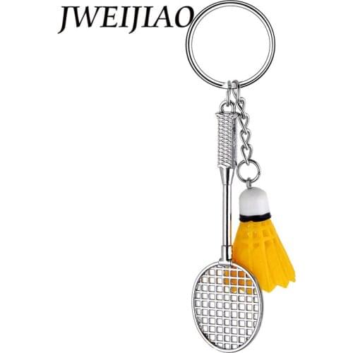 JWEIJIAO New Alloy Badminton Keychain Badminton Racket Charms Key Chain Gym Sport Club Student Sporting Supplies Gift YY01