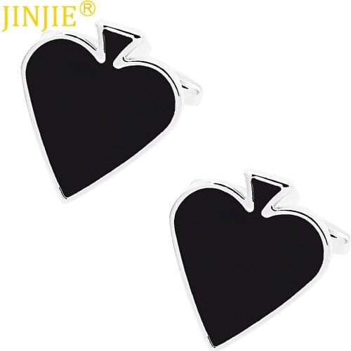 New Black Heart Mens Cuff Nail Casual Business French Long Sleeve Shirt Cuff Button Cufflinks High Quality Mens Gift Box Sets