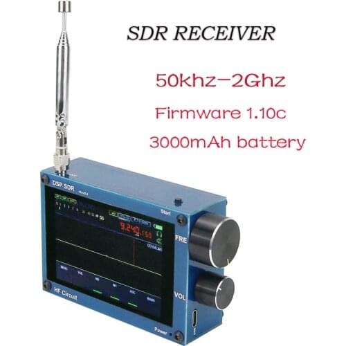 New 50KHz-200MHz/2GHz Malahit SDR Receiver Malachite DSP Software Defined Radio 3.5" Display Battery Inside