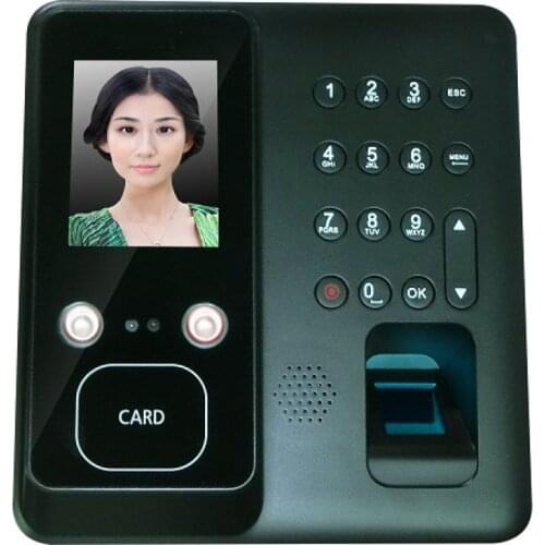 Face Fingerprint Recognition Time Attendance Terminal with Art Facial Recognition Algorithm and Dual HD IR Camera in Dark Light