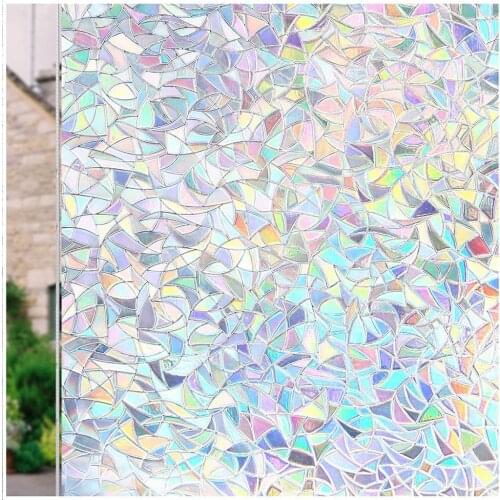 3D No Glue Window Privacy Film Static Window Clings Film Rainbow Effect Prism Window Stickers for Home Kitchen Glass Doors
