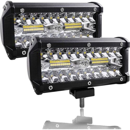 Work Light 120W Led Light Bars 4x4 Offroad 7 Inch 12V Spot Flood Beam Driving Fog Light for Boat Car Tractor Truck SUV ATV Lamps