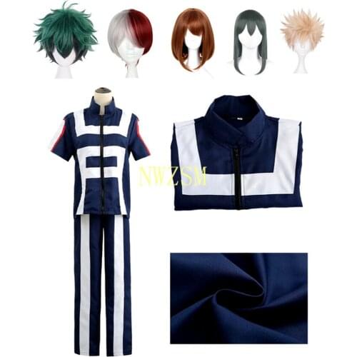Anime My Hero Academia Midoriya Izuku Todoroki Shouto School Uniform Gym Suit Cosplay Costume