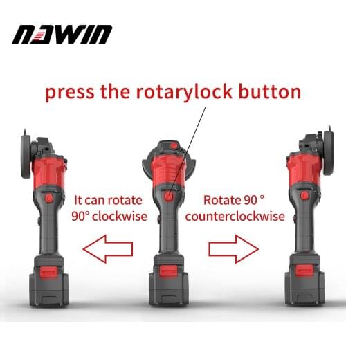 NAWIN 125mm Cordless Angle Grinder 20V Lithium-Ion Grinding Machine Cutting Electric Angle Grinder Grinding Brushless Power Tool