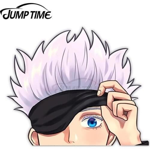 JumpTime 13 x 11.5 cm For PREORDER Jujutsu Kaisen Gojo & Sukuna Peeker Waterproof Scratch-proof Decal Sticker for Cars Laptop