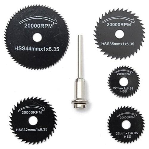 Top quality 6pcs Metal HSS Circular Saw Blade Set Cutting Discs for Dremel Rotary Tool