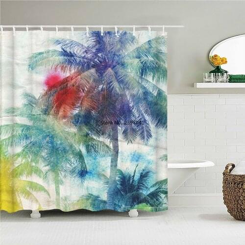 Fresh Birch Forest Tree leaves Fabric Shower Curtain Waterproof Polyester 3D Printing Bath Curtains for Bathroom Decor with Hook