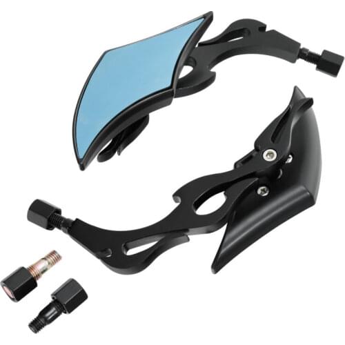 8mm Blade Flame Custom Rearview Mirrors Fit For Harley Sportster Dyna Softail Touring Bikes Choppers Crusiers