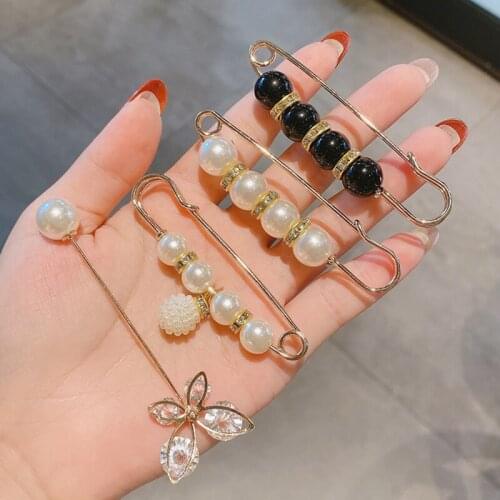 Pearl Brooch Detachable Pin Universal Fixed Button Tighten Waist Artifact Accessories Jeans Coat Pants Waist Adjustment Pin