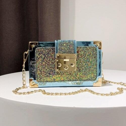 Lady Luxury Elegant Chains Sequins Mini Shoulder Bag Fashion Casual Kawaii Vintage 2020 New Party Cute Evening Crossbody