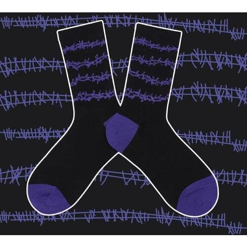 Tube Socks Women Couple Design Cotton European and American Street Hip-hopThorns Pattern Socks Ins Trend Couple Socks