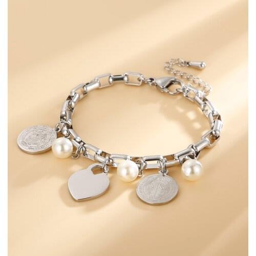 Bohemian Pearl Bracelet Sweet Girl Virgin Mary Blessing Ladies Bangles Jewelry