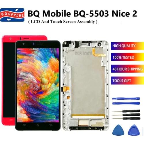 For BQ Mobile BQ-5503 BQS-5503 BQ 5503 BQS 5503 BQ5503 BQS5503 Nice 2 SmartPhone LCD Display & Touch Screen Assembly With Frame