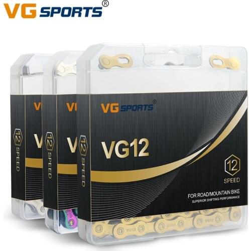 VG Sports MTB 12 Speed Chain Silver 12s 12speed Chain X1 X12 1x12 System Connector Included 126L Links for Bicycle Bike Parts