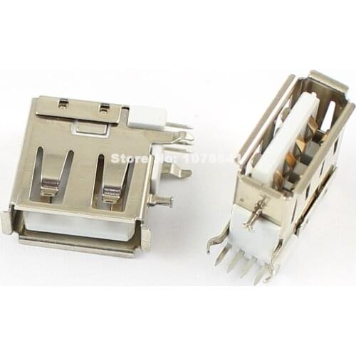 100pcs USB Type-A 4 Pin Female Socket Connector For PC