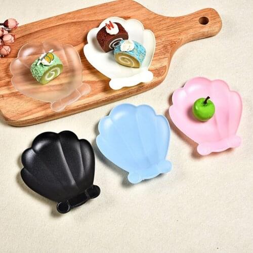 1000pcs Cake Tableware Disposable Him Combination Creative Shell Birthday Cake Cutlery Tray Set NO201