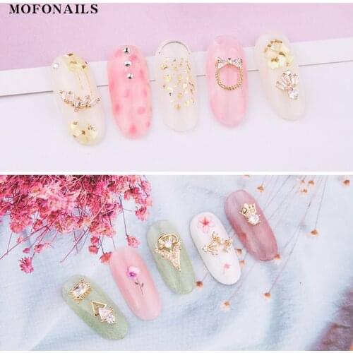 2pc/lot Nail Alloy 3d Nail Art Charms Zircon Nail Decoration with Rhinestone Metal Chain Cross Diamond Nail Art Decoration JC888
