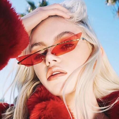 2020 Fashion Brand Designer Cat eye Sunglasses Women Vintage Parallel bars metal Glasses For Women Mirror Oculos De Sol UV400