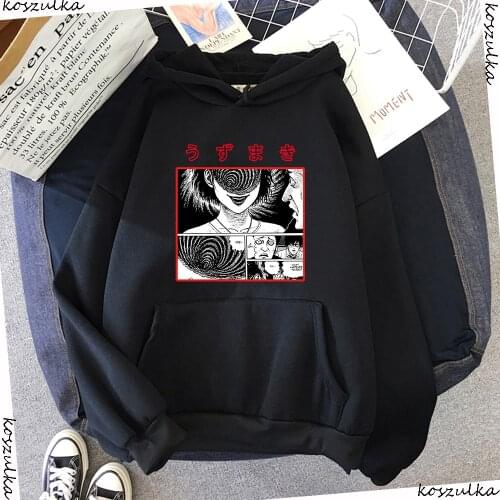 2020 Japan Junji Ito Streetwear Horrifying Anime Hoodie Comfortable Sweatshirt Casual Plus Size Hoodies Women Harajuku Tops B1