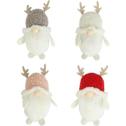4Pcs Christmas Tree Faceless Gnome Ornament Doll Antlers Beard Santa Claus Hanging Scandinavian Toy Pendant Decor