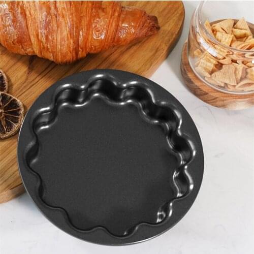 5.6INCH Flower Round Baking Tray Nonstick Carbon Steel Pan Cake Tools Black Non-stick Mold Oven Pizza Mould Pancake Maker