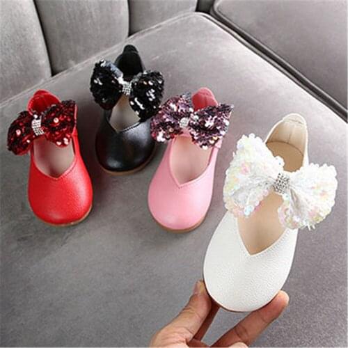 Childrens Flats Kids Girls Shoes Princess Party Performance Shoes Big Student Girl Shoes for Kids Soft Sole Leather Flats