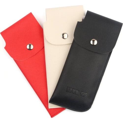 Special Design Red PU Container of eyes brushes set Make Up Brush Black bag simple 9pcs eyebrow brushes kits' pouch