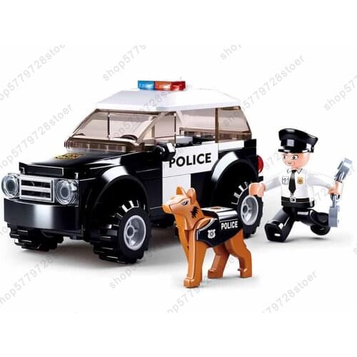 Minifigure SLuban Police Series Patrol Police Building Block Military Minifigures Educational Childrens Toys Gift FOR Children