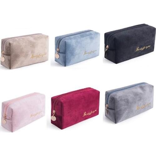 Multifunction Velvet Travel Cosmetic Bag Women Makeup Bags Toiletries Organizer Female Storage Make Up Case Necessaries Wash Bag