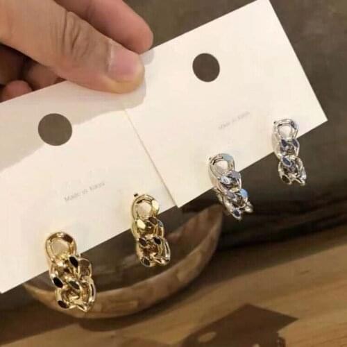 ZDMXJL 2021 trend Women Earring Metal Hollow Out circle Round Chain Earrings for Women Jewelry Accessories Bijoux Korean Fahion