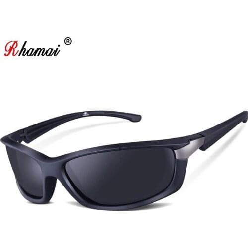 RHAMAI Sport Driver Sunglasses Men Big Frame Polit Fashion Style Goggle Sports Section Outdoor Sports Sunglasses