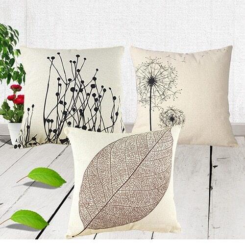 New Promotion Home Simple Pillow Cover Casual Beige Background Cotton Linen Cushion Case Cover