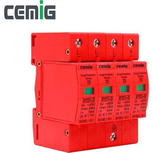 Cemig SYD1-D Surge Protector Device SPD 4P AC420V 20kA Low-Voltage Arrester Lightning Protection
