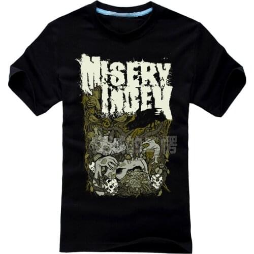 New Fashion Misery Index Band Rock Brand men shirt 3D High Quality items fitness Death Hardrock heavy Metal 100%Cotton Skull 04
