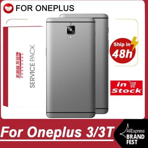 Original Back Housing Replacement For Oneplus 3 Back Cover Battery Glass For One Plus 3T Door Rear Replacement Case With Logo