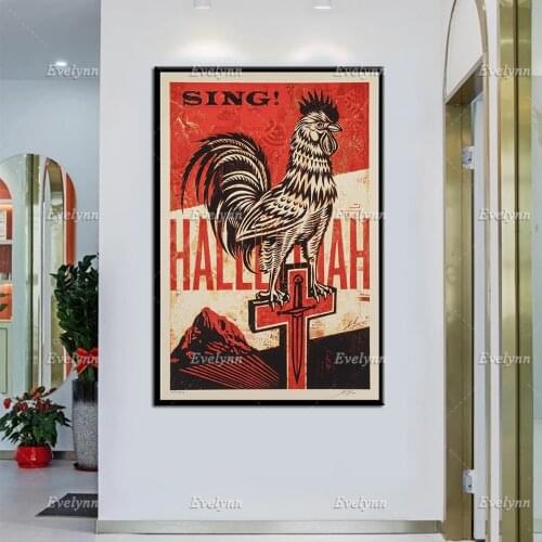 Pop Art,Chicken Nordic Retro Posters Minimalism Canvas Painting Wall Art Prints Home Decor Canvas Unique Gift